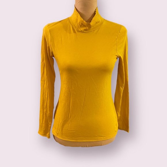 Anthropologie | Women’s | Mustard Yellow Mock Neck Long Sleeve | Size: Medium - Picture 1 of 8